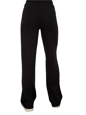 Pantaloni neri Guess Jeans donna con vita alta e gamba dritta con logo lettering in DONNA