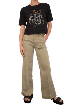 T-shirt nera Guess Jeans donna con stampa frontale orsetto in DONNA
