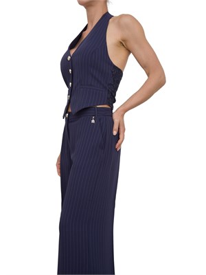 Gilet donna Guess by Marciano gessato blu con scollo americana in DONNA