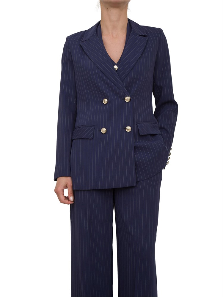 Giacca doppiopetto donna Guess by Marciano gessato blu