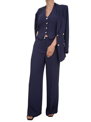 Pantaloni donna Guess by Marciano in viscosa gessata blu all over in DONNA