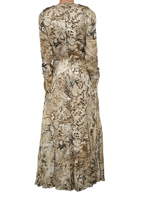 Abito lungo Guess by Marciano con stampa animalier e chiusura con bottoni oro in DONNA