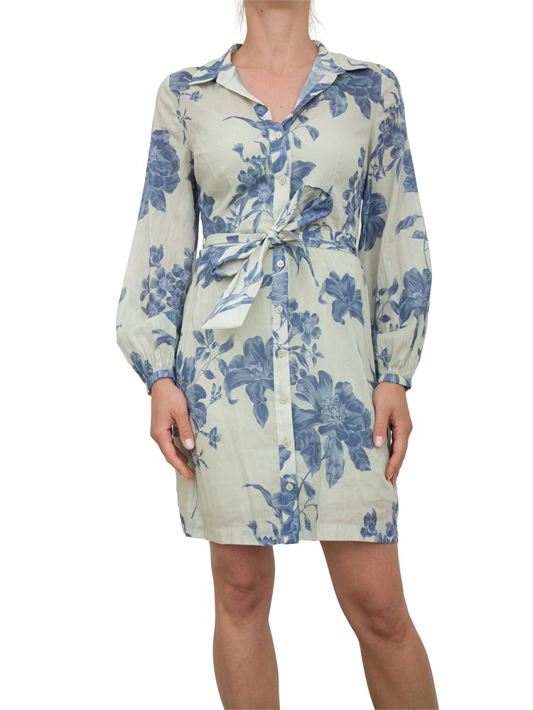 Abito verde chemisier Guess Jeans con stampa floreale blu all over