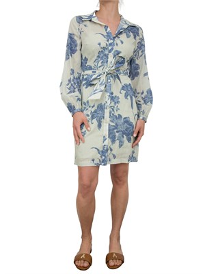 Abito verde chemisier Guess Jeans con stampa floreale blu all over in DONNA