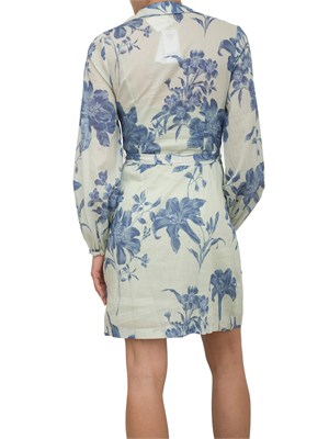 Abito verde chemisier Guess Jeans con stampa floreale blu all over in DONNA