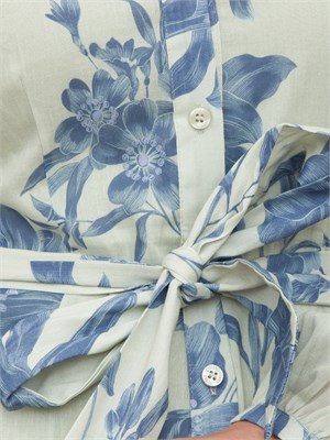 Abito verde chemisier Guess Jeans con stampa floreale blu all over in DONNA