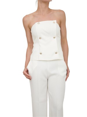 Top corsetto bianco Guess by Marciano con bottoni dorati in DONNA