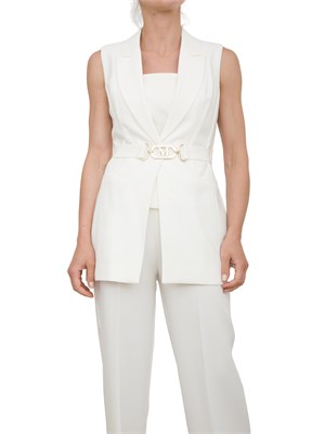 Gilet bianco donna Guess by Marciano con cintura in vita con logo in DONNA