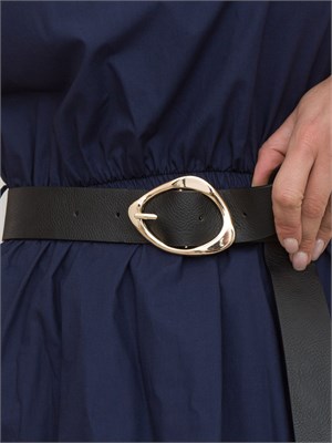 Abito midi Kocca in cotone blu con cintura in vita in DONNA