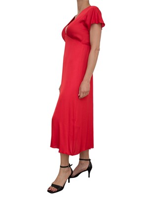 Abito midi Kocca rosso effetto raso dallo stile minimal in DONNA