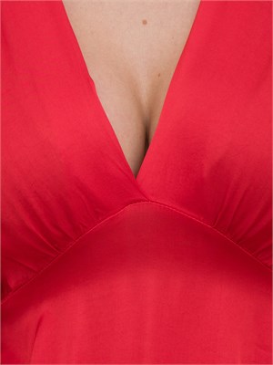 Abito midi Kocca rosso effetto raso dallo stile minimal in DONNA