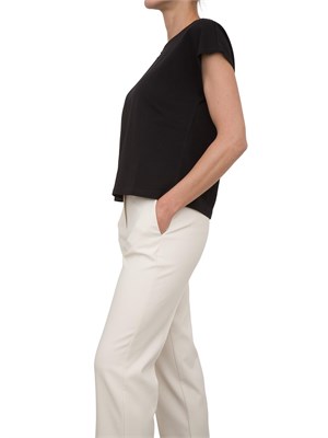 T-shirt nera Kocca con applicazioni strass sulla spalla in DONNA