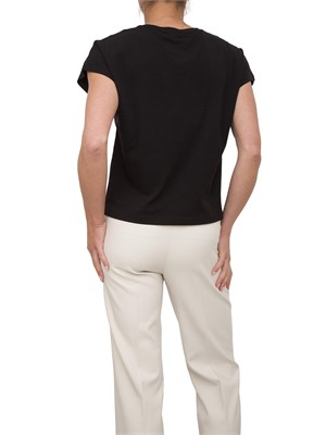 T-shirt nera Kocca con applicazioni strass sulla spalla in DONNA