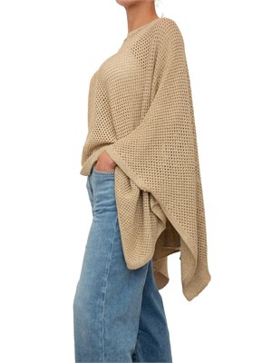 Poncho oro Blugirl in maglia lurex a rete in DONNA
