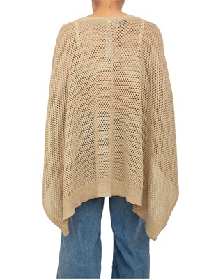 Poncho oro Blugirl in maglia lurex a rete in DONNA