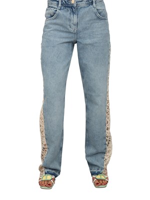 Jeans Blugirl con lavaggio chiaro ed inserti laterali in pizzo in DONNA