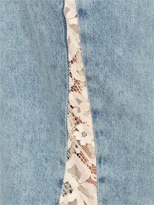 Jeans Blugirl con lavaggio chiaro ed inserti laterali in pizzo in DONNA