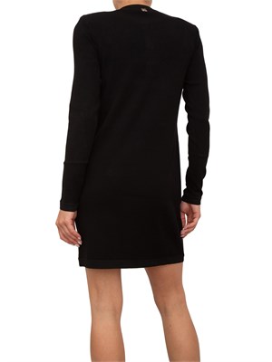 Abito corto Blugirl in maglia nera con bottoni gioiello in DONNA