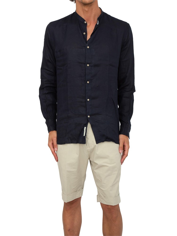 Camicia coreana Liu-jo blu in lino