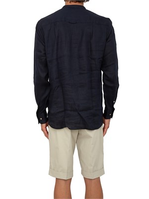 Camicia coreana Liu-jo blu in lino in UOMO