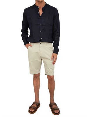 Camicia coreana Liu-jo blu in lino in UOMO