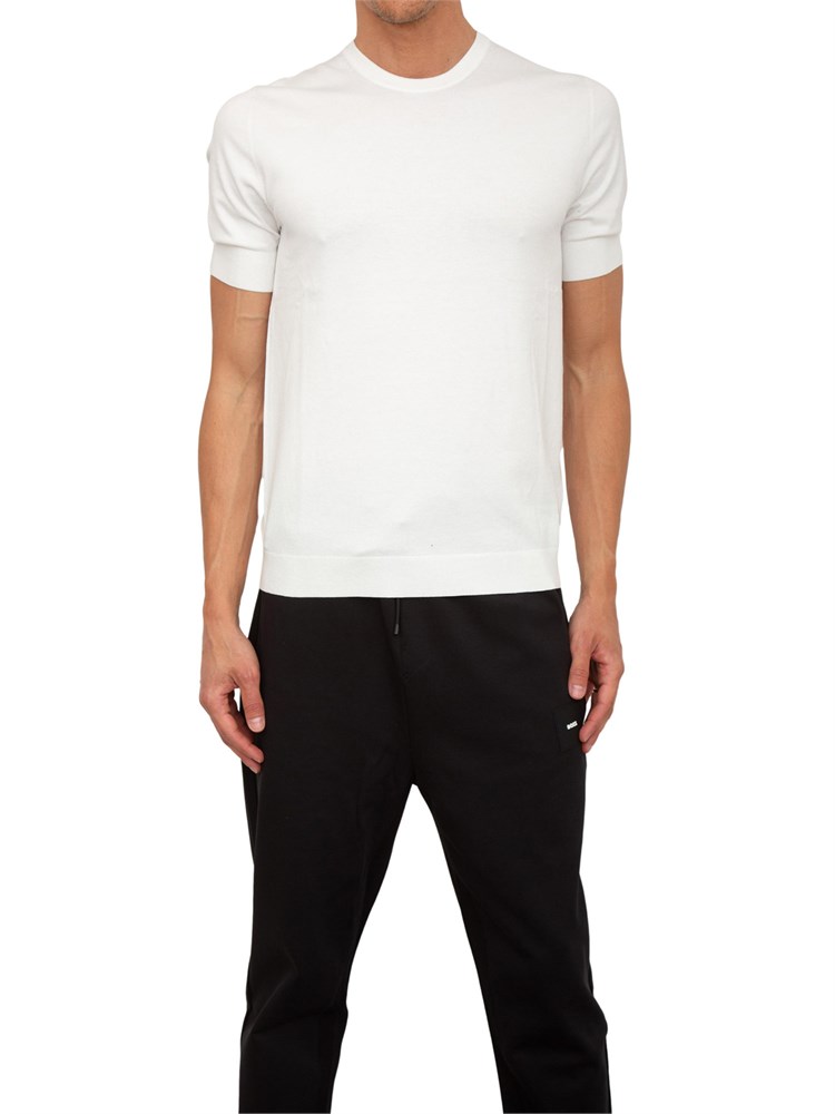 Maglia Hugo slim fit a maniche corte bianco