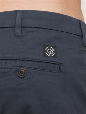 Pantalone chino Aiace Galassi in gabardina stretch blu in UOMO