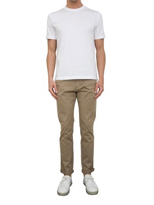 Pantalone chino Aiace Galassi in gabardina stretch taupe in UOMO