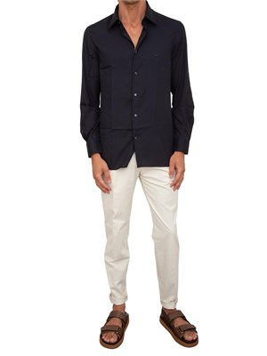 Pantalone uomo chino Peserico in gabardina di cotone stretch bianco in UOMO