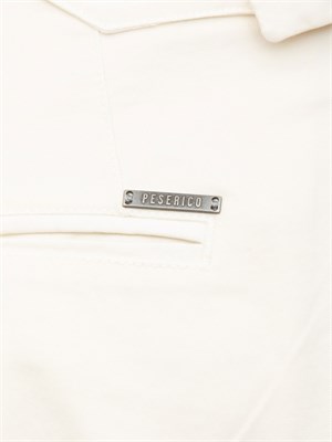 Pantalone uomo chino Peserico in gabardina di cotone stretch bianco in UOMO