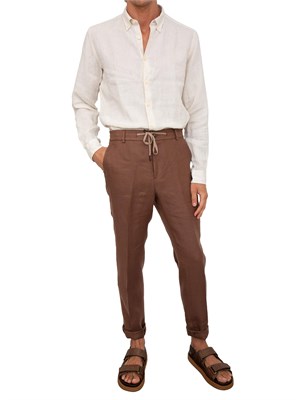 Pantalone uomo Peserico modello jogger marrone in UOMO