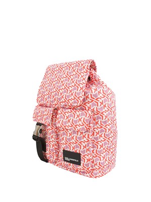 Zaino Karl Lagerfeld Jeans in nylon con fantasia logo all over colorato con tasche e patta in DONNA