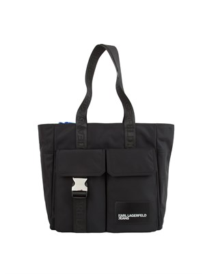 Borsa tote donna Karl Lagerfeld Jeans in nylon nero con tasche in DONNA