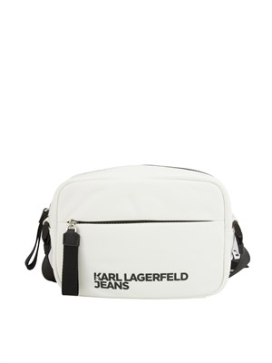 Borsa a tracolla Karl Lagerfeld Jeans in nylon bianco con tasche in DONNA