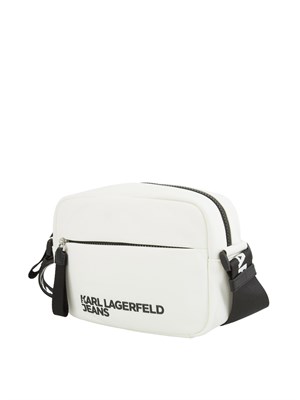 Borsa a tracolla Karl Lagerfeld Jeans in nylon bianco con tasche in DONNA