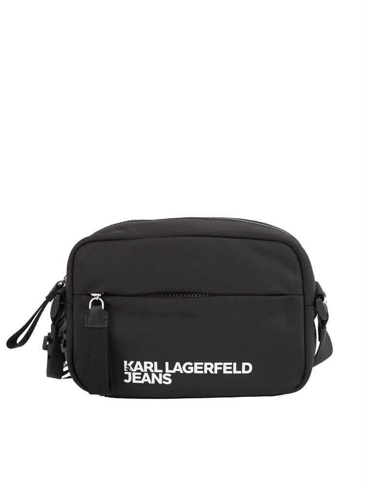 Borsa a tracolla Karl Lagerfeld Jeans in nylon nero con tasche