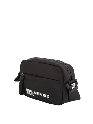 Borsa a tracolla Karl Lagerfeld Jeans in nylon nero con tasche in DONNA