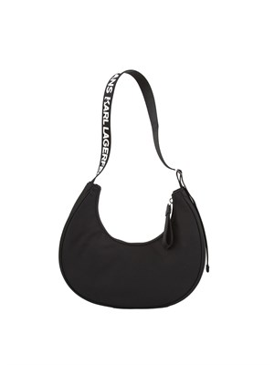 Borsa a spalla Karl Lagerfeld Jeans in similpelle nera con logo lettering a contrasto in DONNA