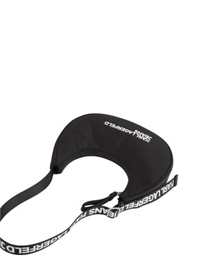 Borsa a spalla Karl Lagerfeld Jeans in similpelle nera con logo lettering a contrasto in DONNA