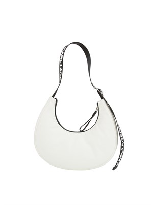 Borsa a spalla Karl Lagerfeld Jeans in similpelle bianca con logo lettering a contrasto in DONNA