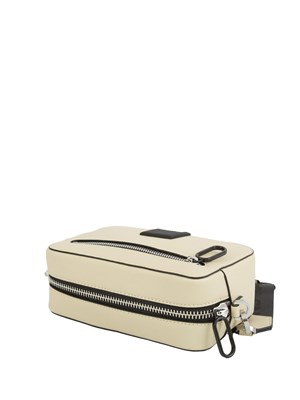 Borsa a tracolla Karl Lagerfeld Jeans in similpelle beige con patch logo a contrasto in DONNA