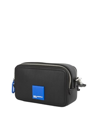 Borsa a tracolla Karl Lagerfeld Jeans in nylon nero con tracolla logo in DONNA