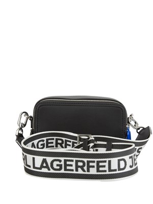 Borsa a tracolla Karl Lagerfeld Jeans in nylon nero con tracolla logo in DONNA