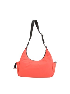 Borsa a spalla utility Karl Lagerfeld Jeans in nylon corallo con tasche. in DONNA