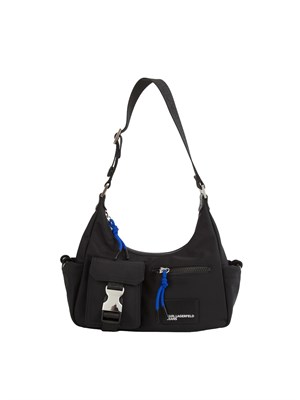 Borsa utility Karl Lagerfeld Jeans in nylon nero con tasche in DONNA