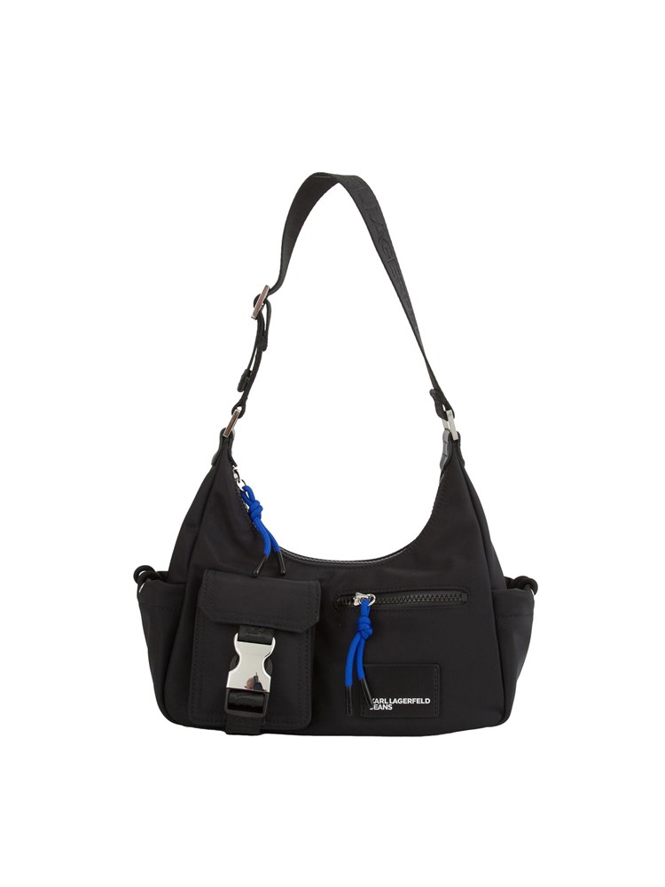 Borsa utility Karl Lagerfeld Jeans in nylon nero con tasche