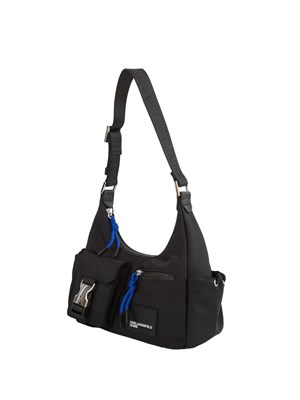 Borsa utility Karl Lagerfeld Jeans in nylon nero con tasche in DONNA
