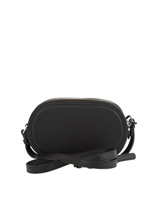 Borsa a tracolla Karl Lagerfeld Jeans in similpelle nera con logo lettering a contrasto e doppia zip in DONNA