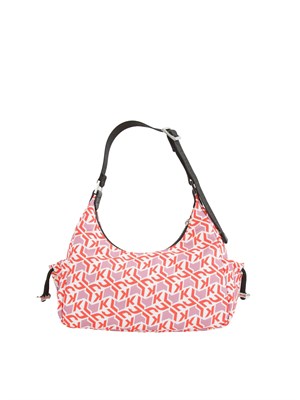 Borsa utility Karl Lagerfeld Jeans in nylon con stampa logo colorato all over e tasche in DONNA