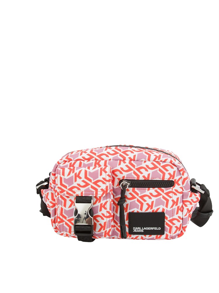 Borsa a tracolla Karl Lagerfeld Jeans in nylon con stampa logo all over e tasche